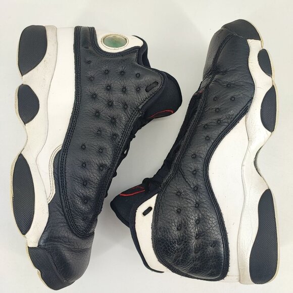 Nike Kid’s Air Jordan 13 Xlll Retro Black Leather Sneakers Size 7 - Picture 5 of 8
